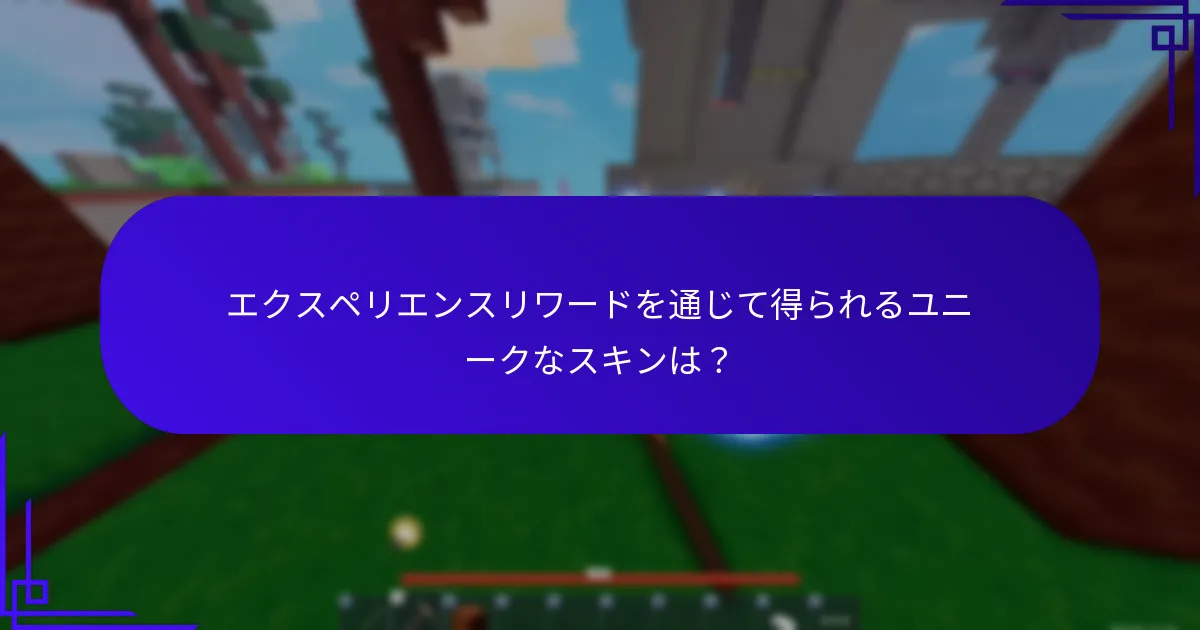 エクスペリエンスリワードを通じて得られるユニークなスキンは？
